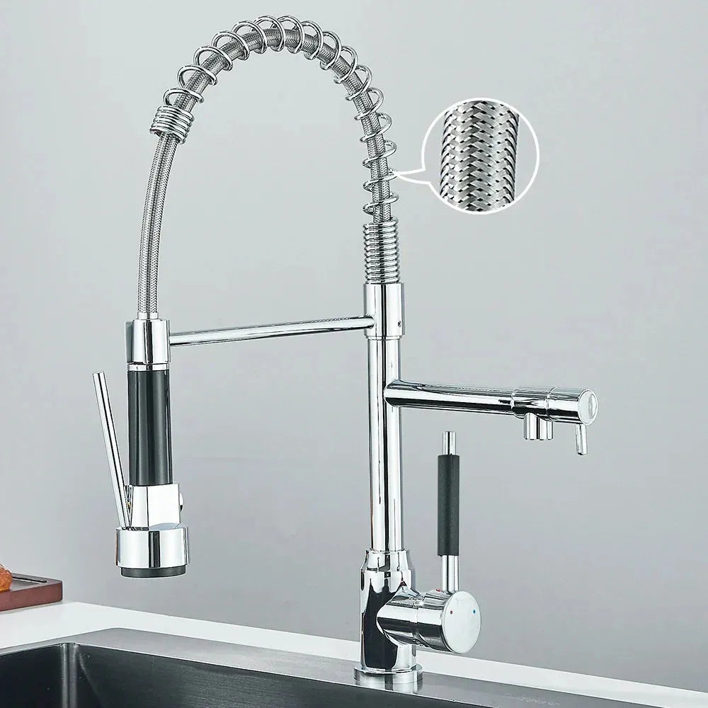 HydroSpout Wasserhahn - Flexibler Doppelauslauf mit zwei Modi und 360° Drehung Wasserhahn
