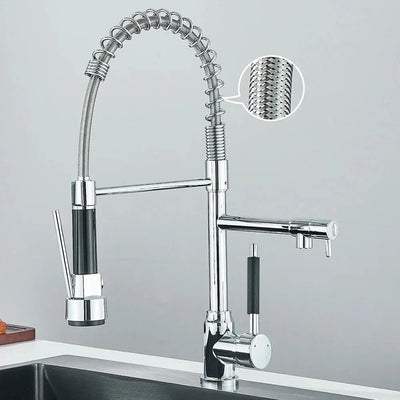 HydroSpout Wasserhahn - Flexibler Doppelauslauf mit zwei Modi und 360° Drehung Wasserhahn