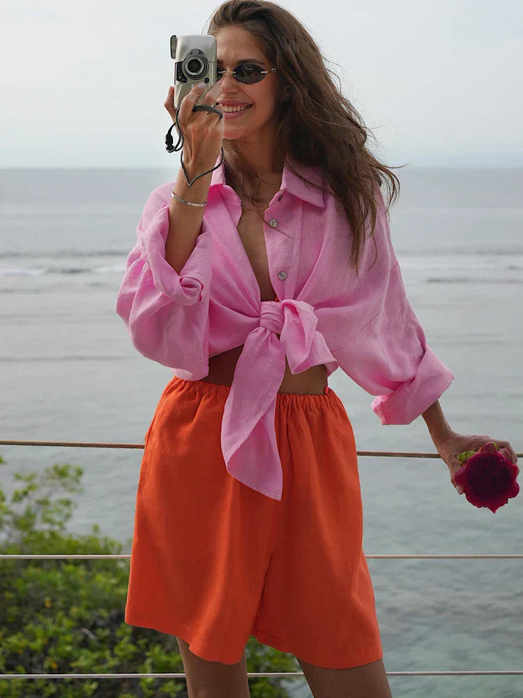 Damen Bluse Leinen Elegant – Luftig & Stilvoll