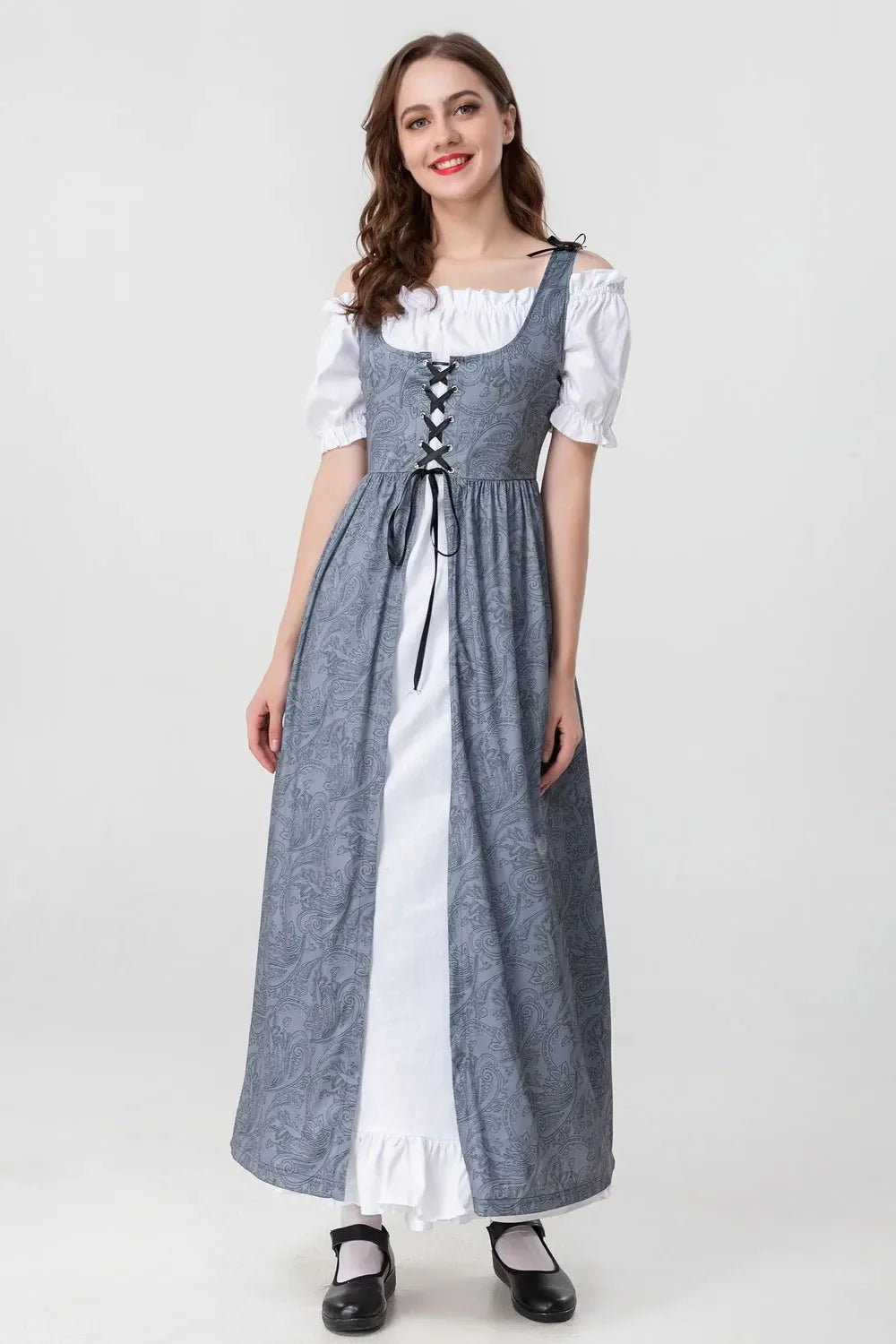 Mittelalterliches Kleid mit Königlichem Design für Frauen