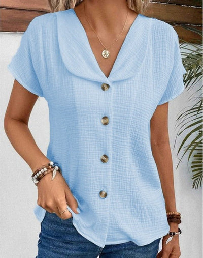 Simone - Schicke Damenbluse, Entspannter Sommertop Mit Button-Down-Design