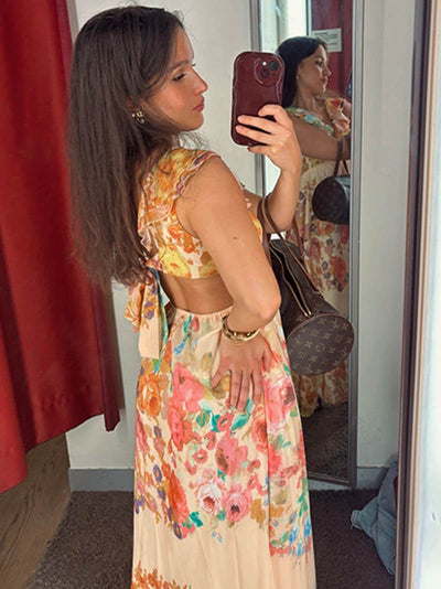 Nora® | V-Ausschnitt Kleid mit Offenem Rücken