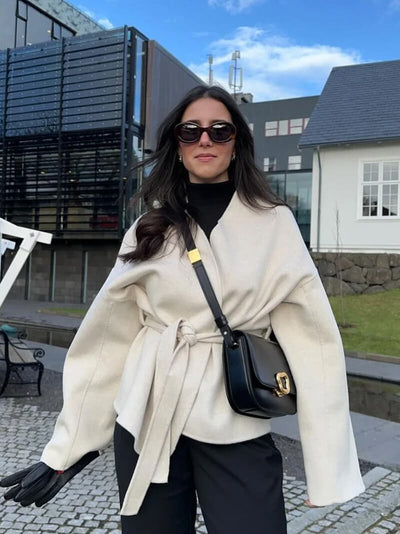 Damen Kimono-Jacke – Eleganter Cardigan mit Bindegürtel