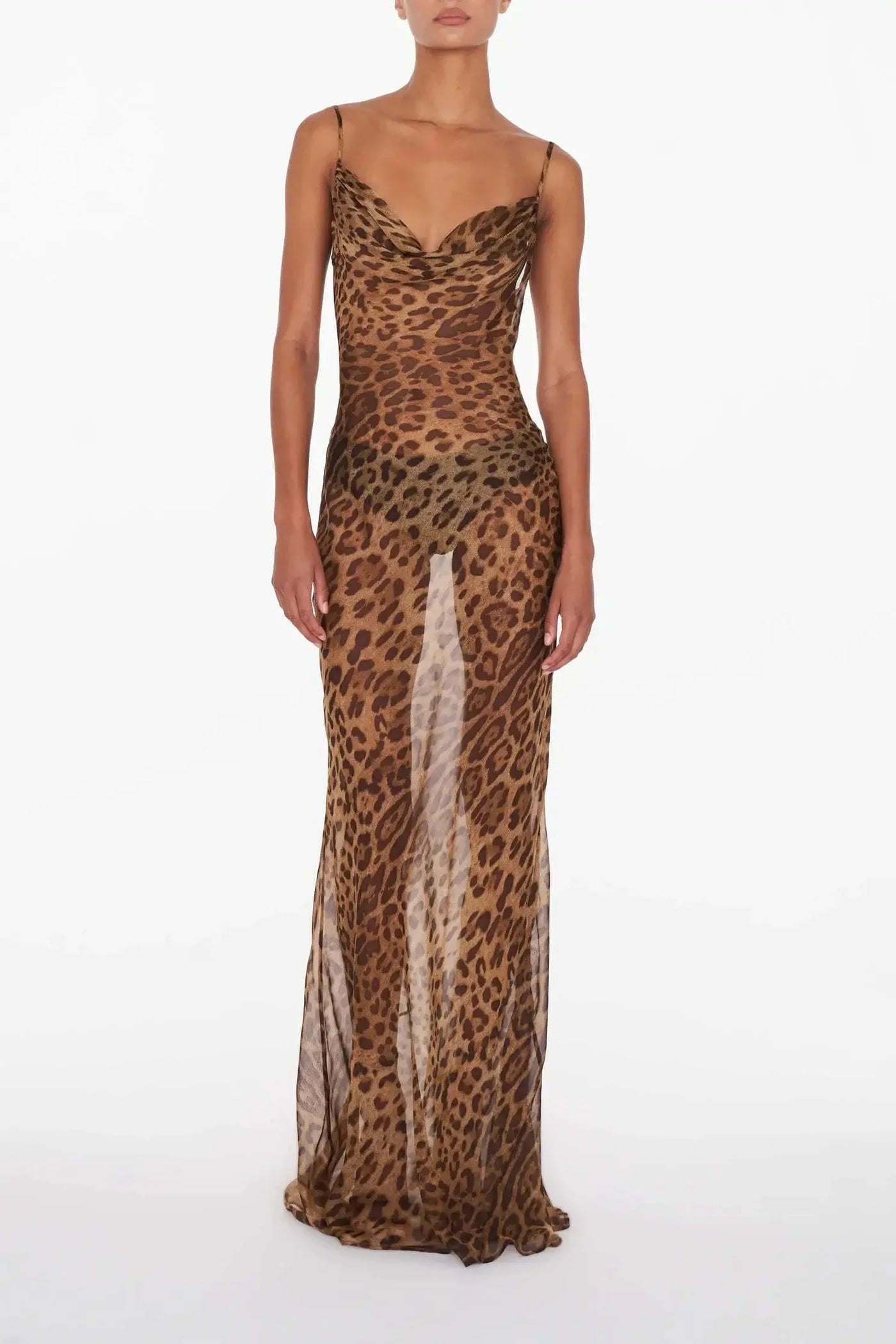 Theresia | Durchsehen Leopard-Maxikleid – Wild & Verführerisch