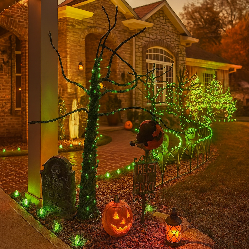 SolarGlow Halloween Lichterkette – Solar Außenbeleuchtung für Garten & Terrasse