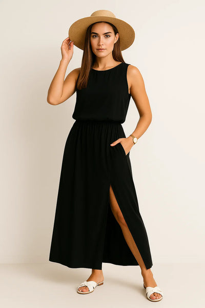 Sommerliches Maxikleid mit Schlitz