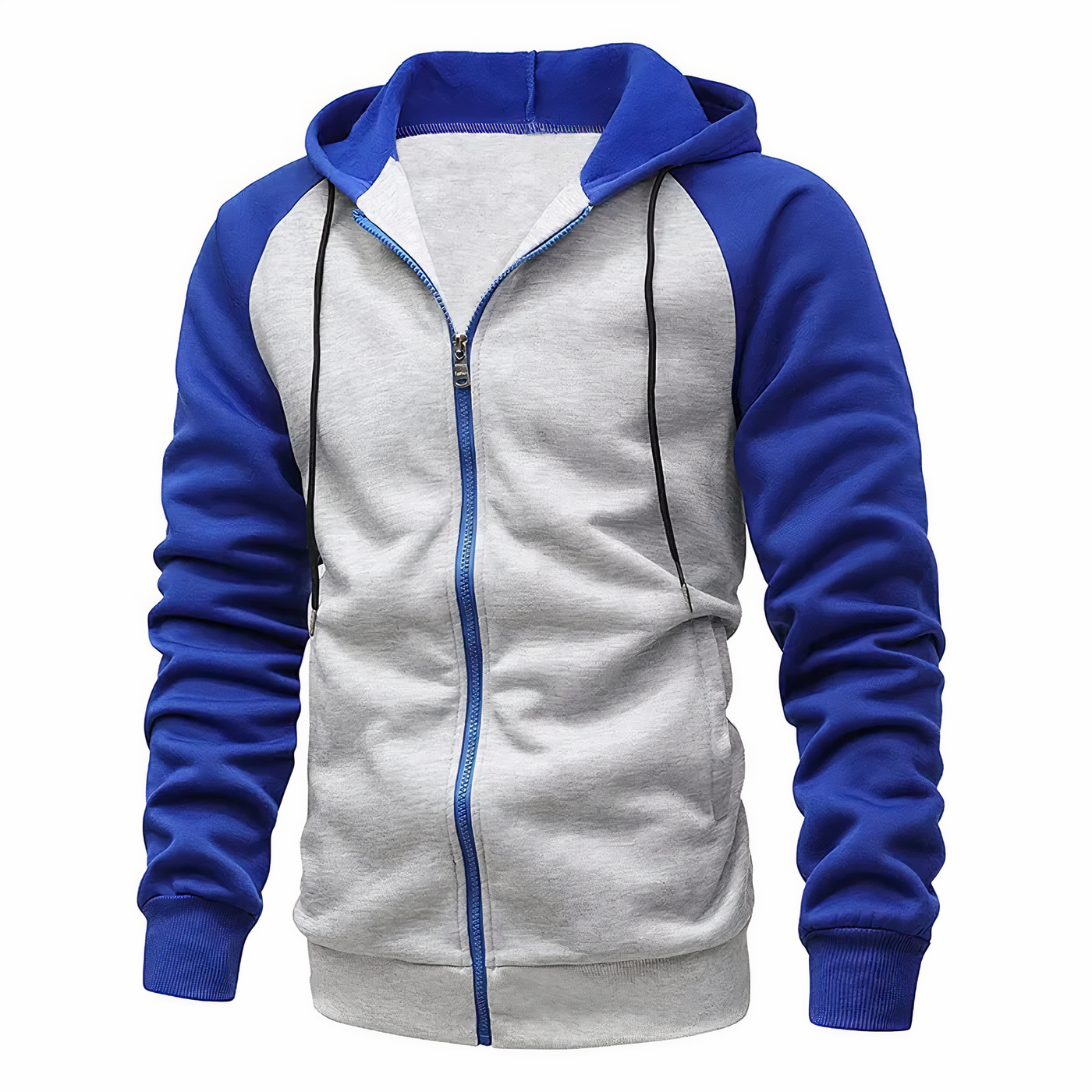 Sportlicher Zip Hoodie mit Verstellbarer Kapuze