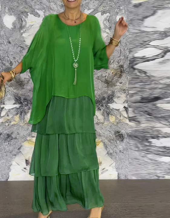 Irmgard® | Lockeres Maxikleid mit Rundhalsausschnitt