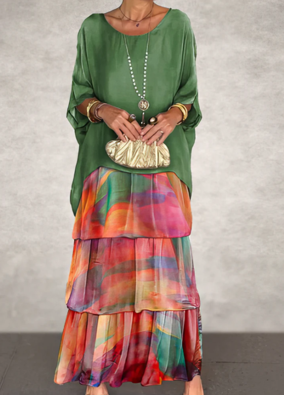 Irmgard® | Lockeres Maxikleid mit Rundhalsausschnitt