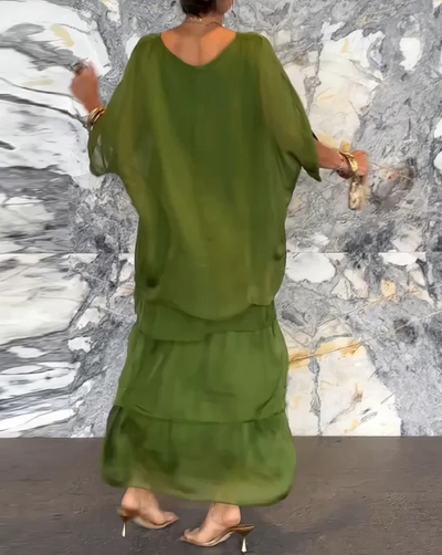 Irmgard® | Lockeres Maxikleid mit Rundhalsausschnitt