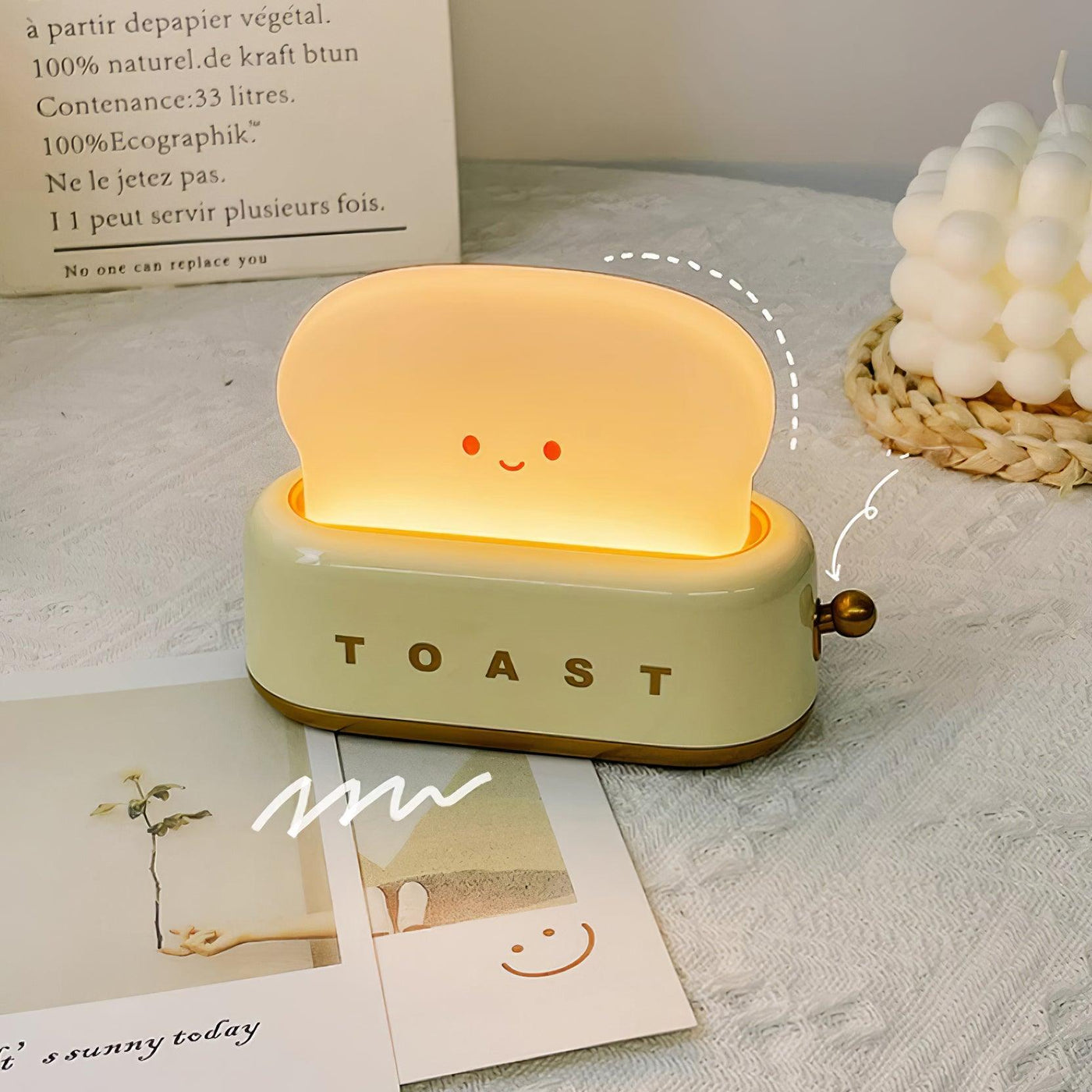 GlowToast Lampe – Tragbare Brot-Toast Cartoon LED Nachtlampe