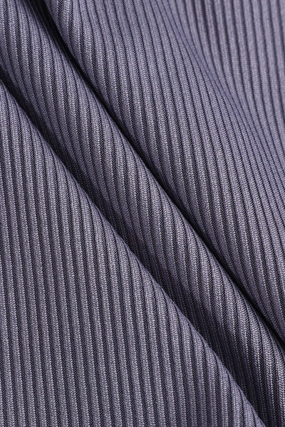 Justine | Grau Ärmelloses geripptes klassisches Korsett-Top