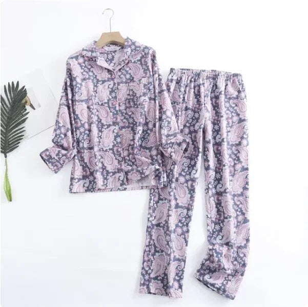 Roxana - Bequemes Damen Pyjama-Set mit lebendigen Mustern