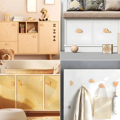 WoodWhimsy Hook - Tierförmiger Wandhaken aus Holz