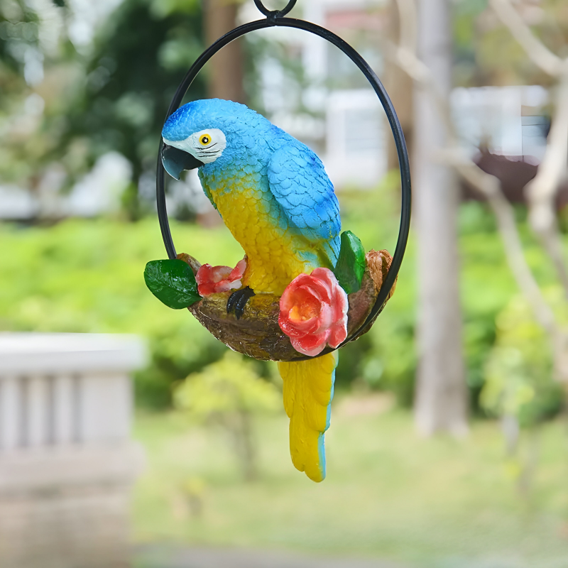 ParrotWhisper Dekor - Dekorative Papagei Baum Statue zum Hängen