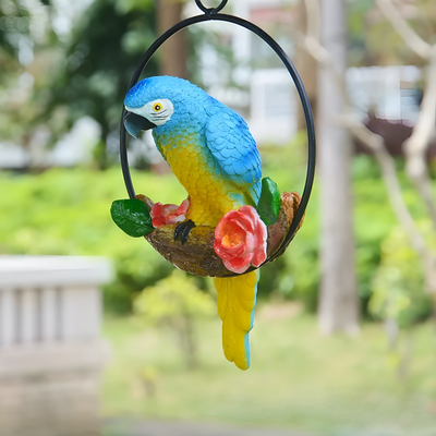 ParrotWhisper Dekor - Dekorative Papagei Baum Statue zum Hängen