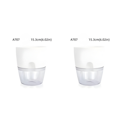 CrystalFlow Topf – Transparenter Selbstbewässernder Blumentopf