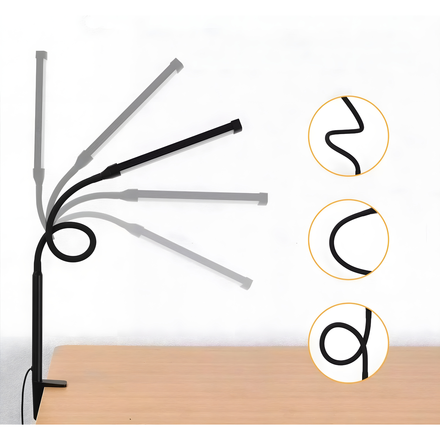 OptiBright Lamp - Flexibles Augenfreundliches Schreibtischlicht mit Klemme