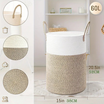 ClutterCatcher Korb - Faltbare Große Aufbewahrung Geflochten Wäschekorb