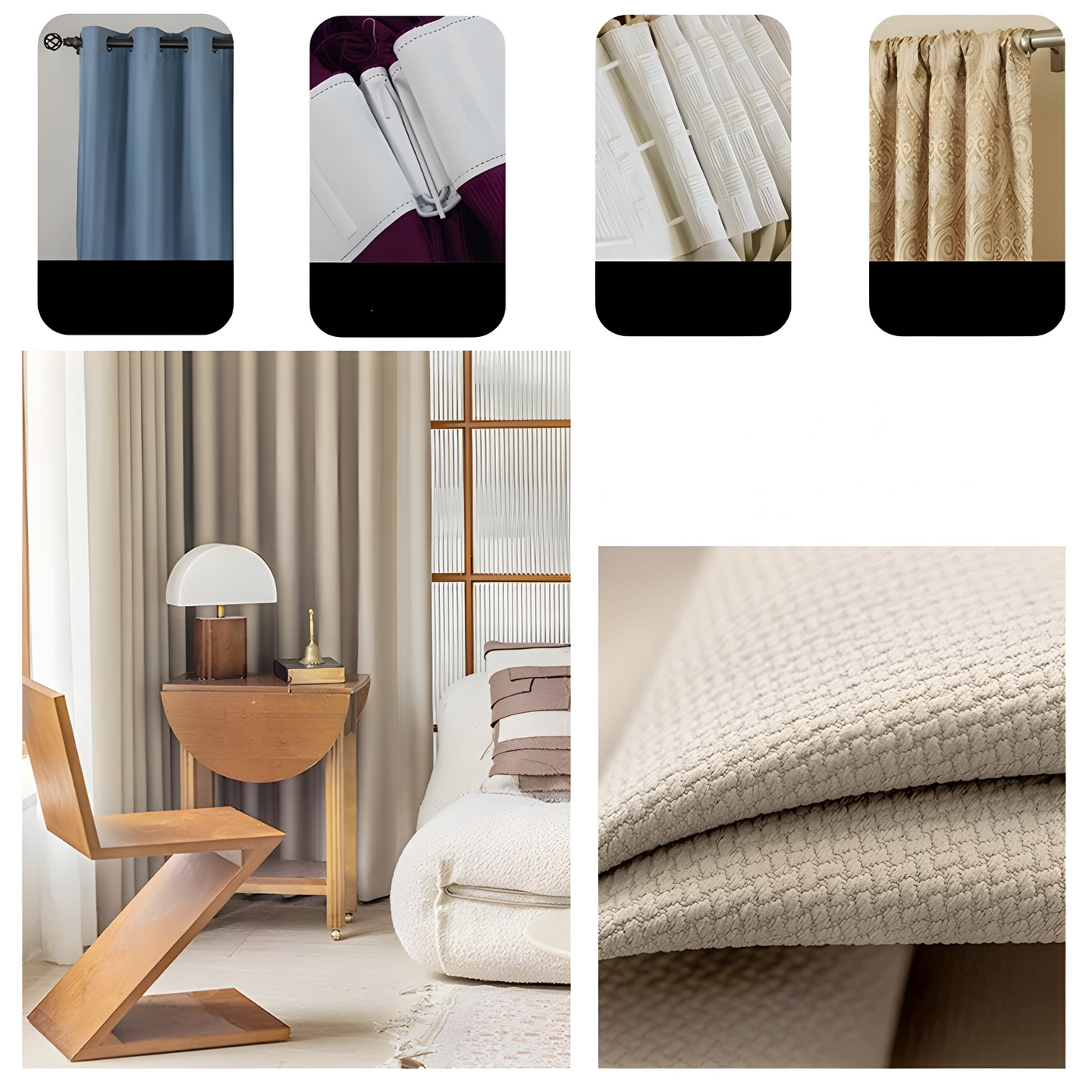 VelvaDrape Curtain - Doppelseitige Jacquard Verdunkelungsvorhänge