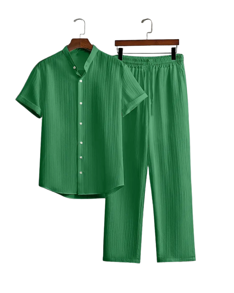 Herren Sommer Zweiteiler mit Kurzarmhemd & Hose | Lässig & Leicht