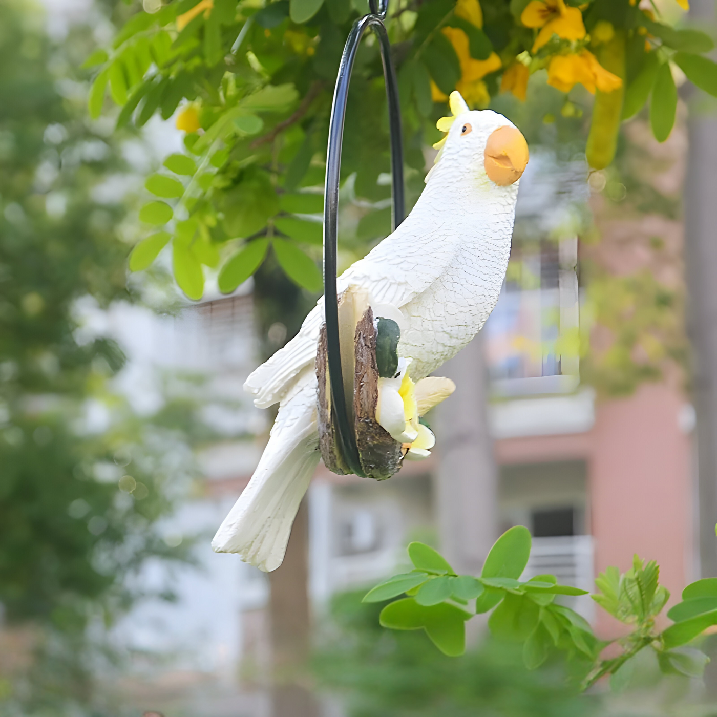 ParrotWhisper Dekor - Dekorative Papagei Baum Statue zum Hängen