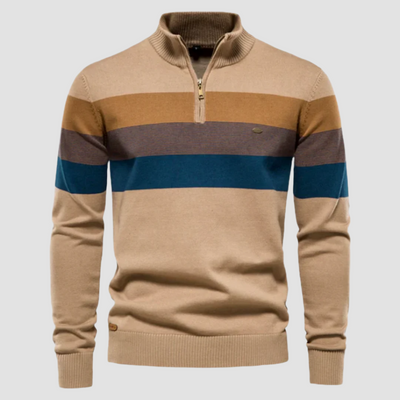 Pullover mit halbem Reißverschluss im Retro-Look für Männer
