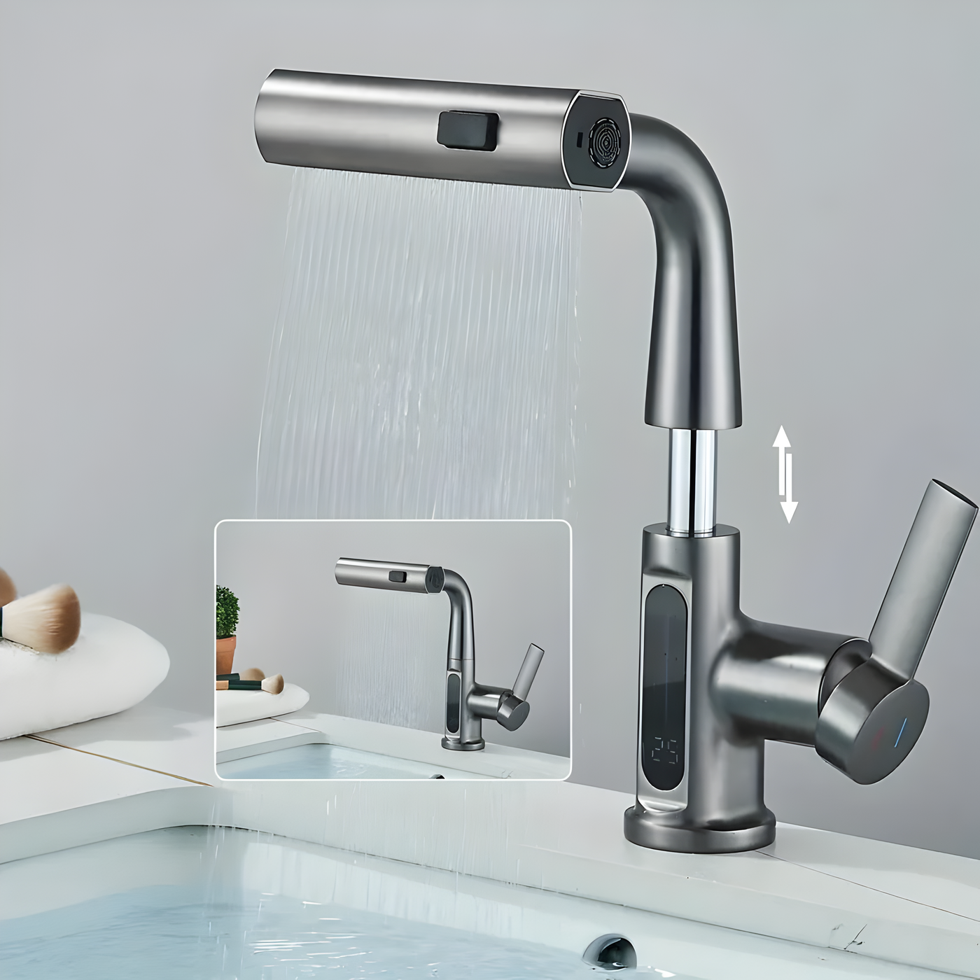 AquaForge - Dreistufiger Edelstahl Wasserhahn