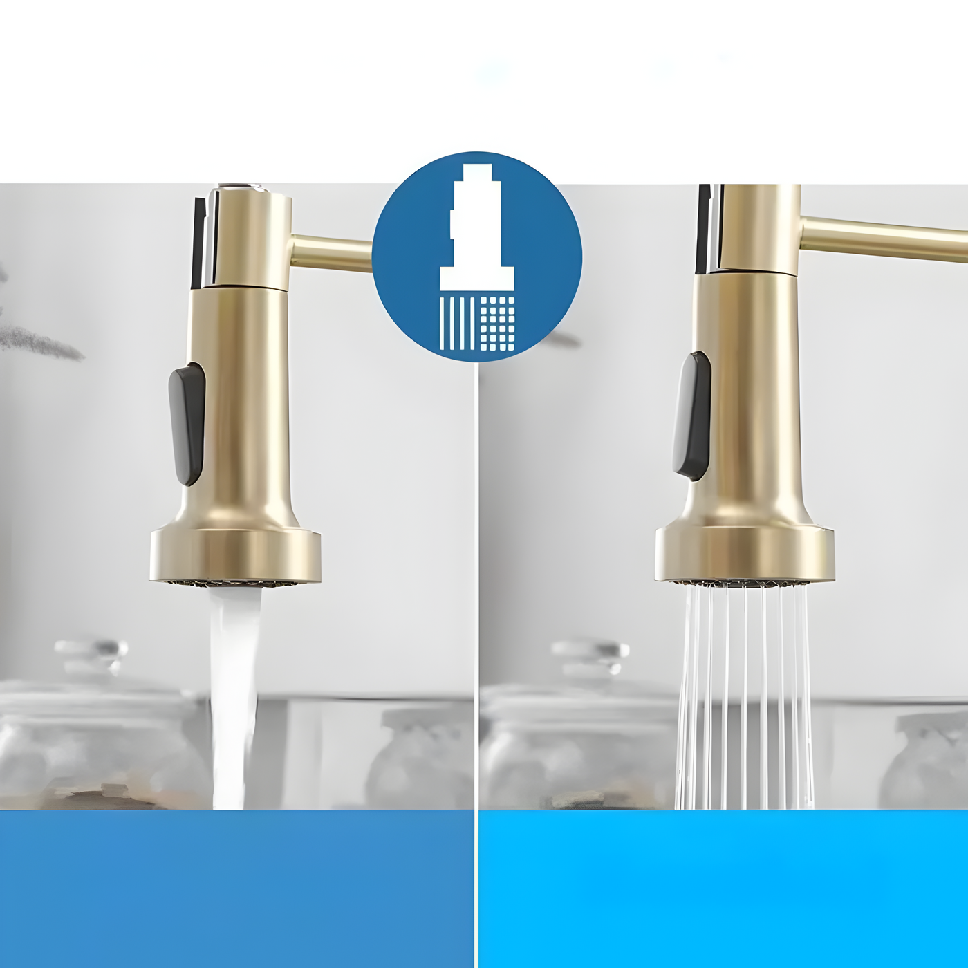 FlowNova - Multifunktionale Spültischarmatur (Gebürsteter Stahl)