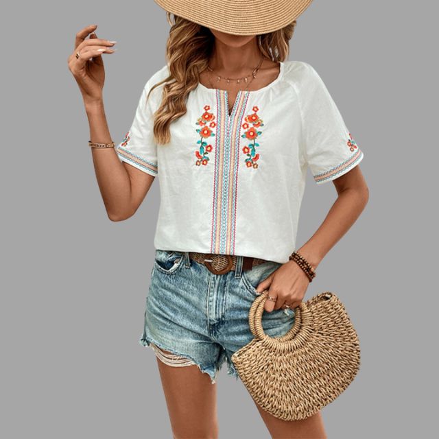 Boho Shirt mit Rüschen und romantischem Fluss für Frauen