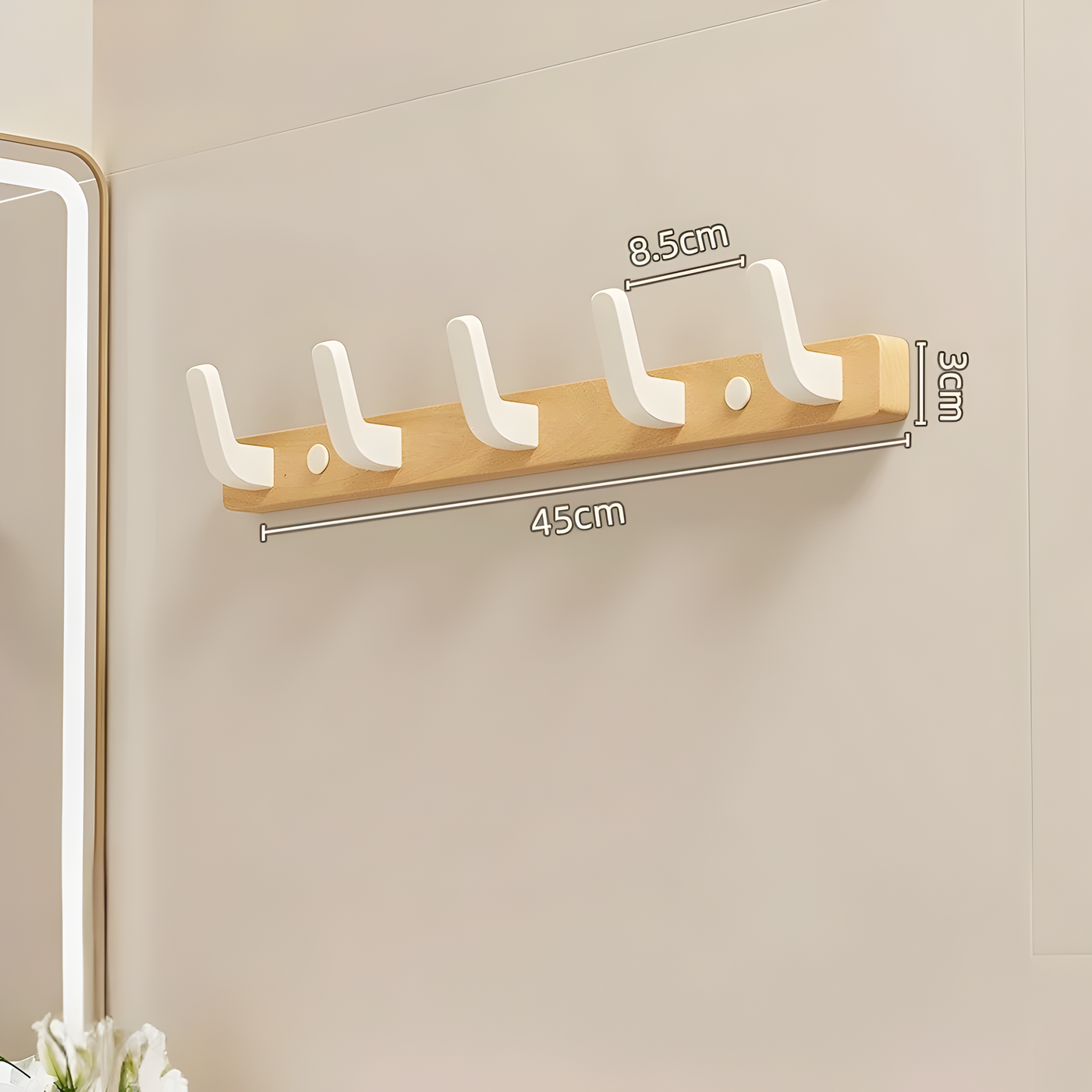 WalnutWisp Hook – Walnuss Holz Wandhaken