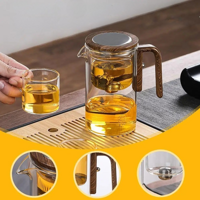 TranquilSip Teekanne – Magnetischer Schalter Filterglas-Teekanne