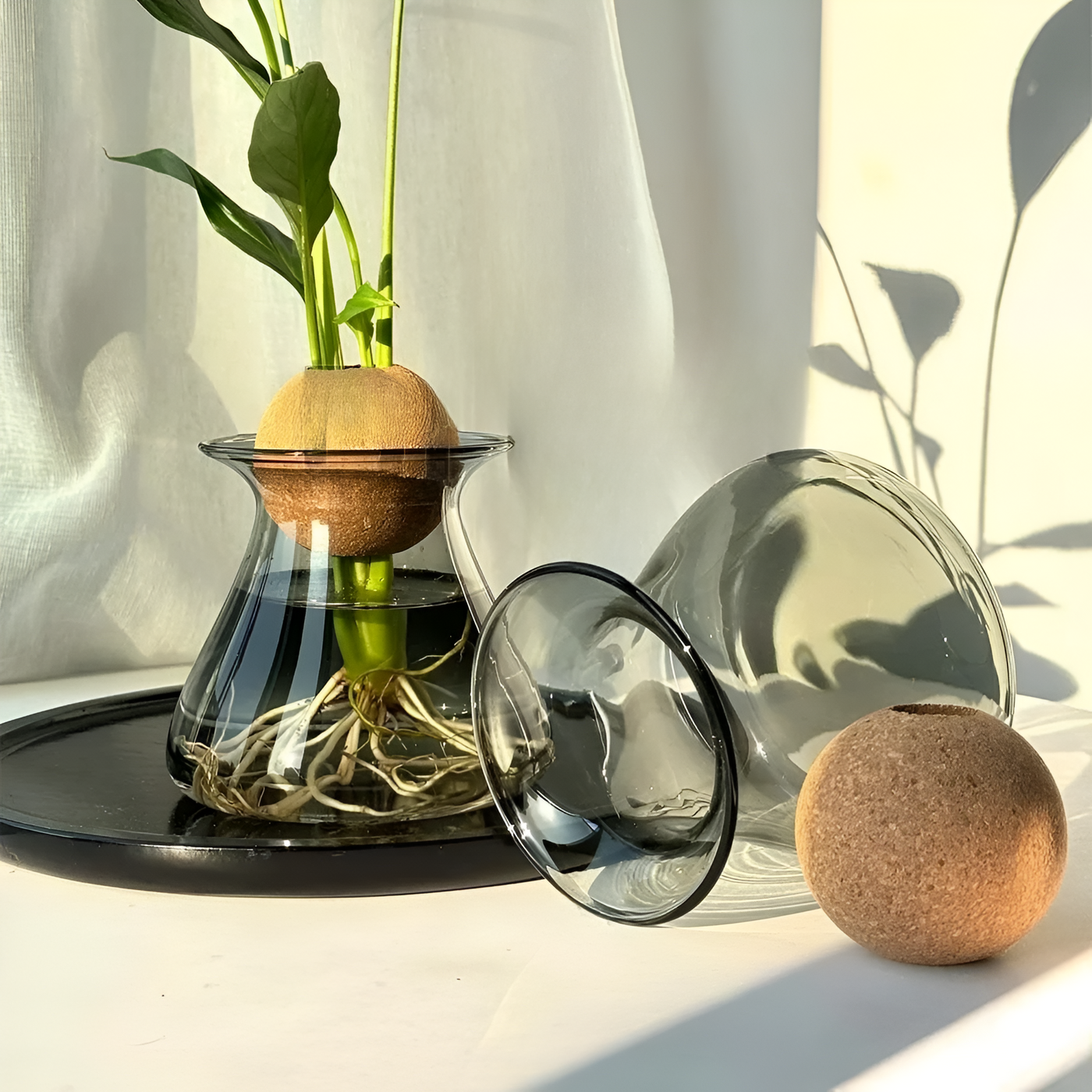 GlacierBloom Vase - Skandinavische Glas Tischvase