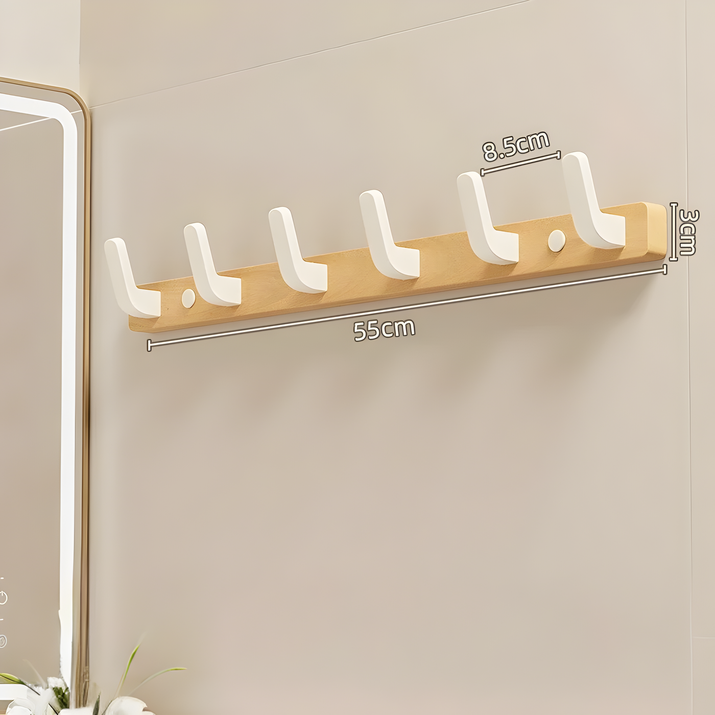 WalnutWisp Hook – Walnuss Holz Wandhaken