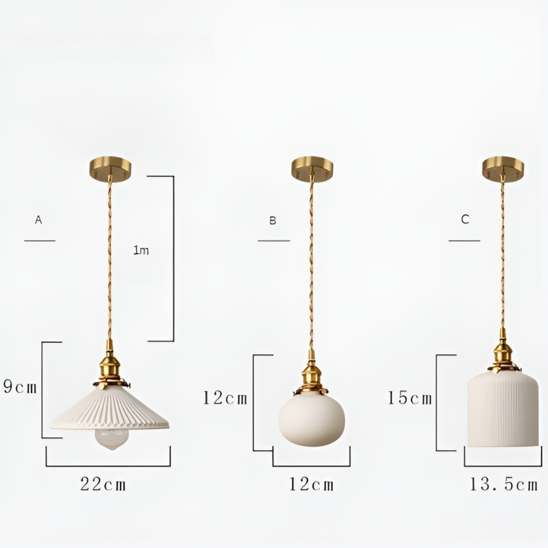 AmberZen Light – Vintage Keramik Glas Pendelleuchte