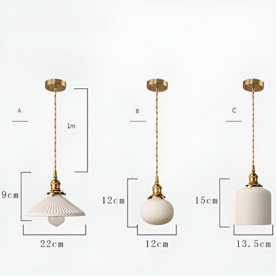 AmberZen Light – Vintage Keramik Glas Pendelleuchte