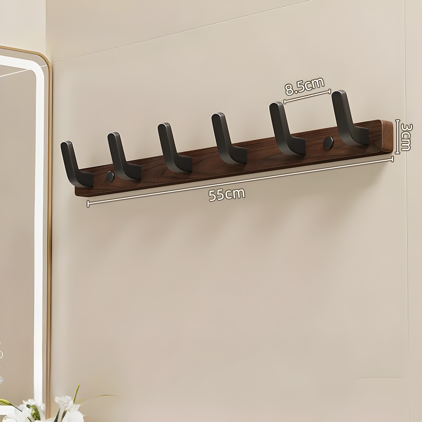 WalnutWisp Hook – Walnuss Holz Wandhaken