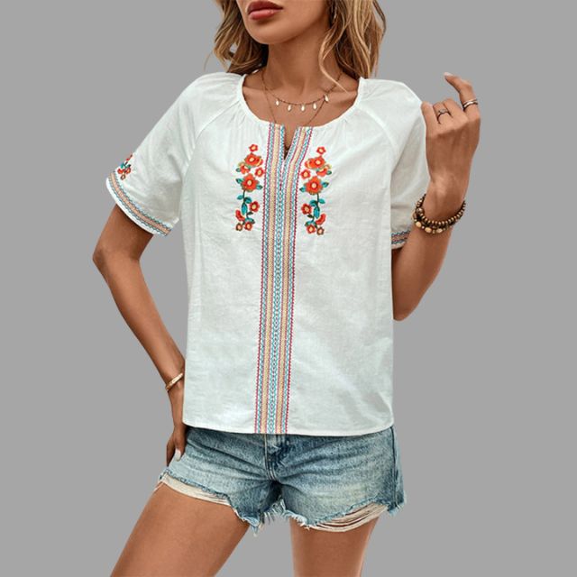 Boho Shirt mit Rüschen und romantischem Fluss für Frauen