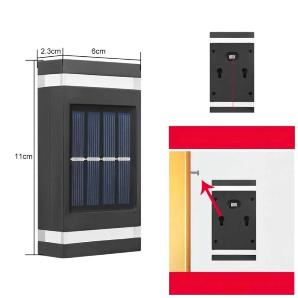 AuraSolar Light - Wasserdichte Solarbetriebene Wandleuchte