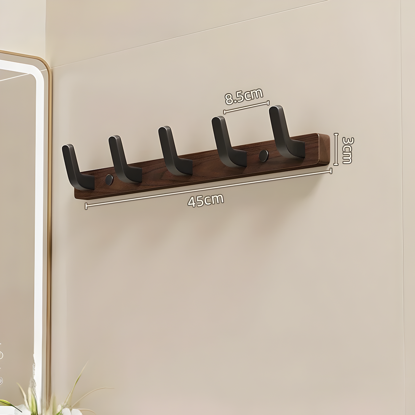 WalnutWisp Hook – Walnuss Holz Wandhaken