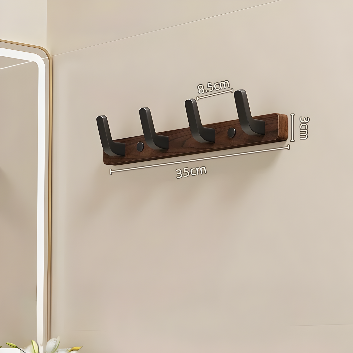 WalnutWisp Hook – Walnuss Holz Wandhaken