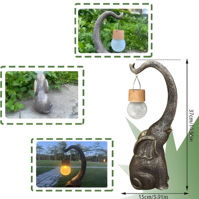 Glowphant Light – Solarbetriebene Kupfer-Elefanten-Statue mit LED-Licht