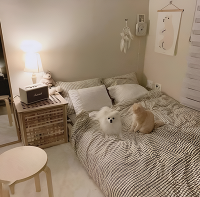 LunaVeil Bettwaren - Baumwolle Ginghan Stil Bettdecke Set