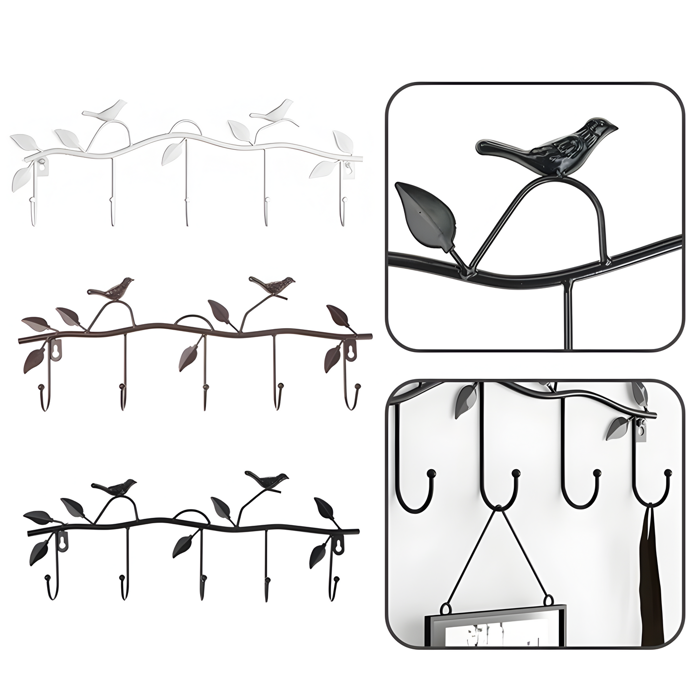 FlockFixture Hook – Multifunktionaler Metall Vogel Wandhaken