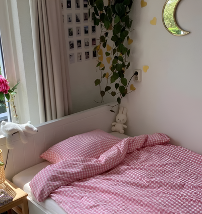 LunaVeil Bettwaren - Baumwolle Ginghan Stil Bettdecke Set