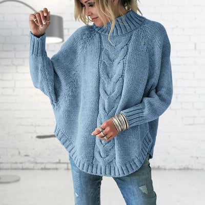 Damen Locker Passform Strickpullover | Rollkragen