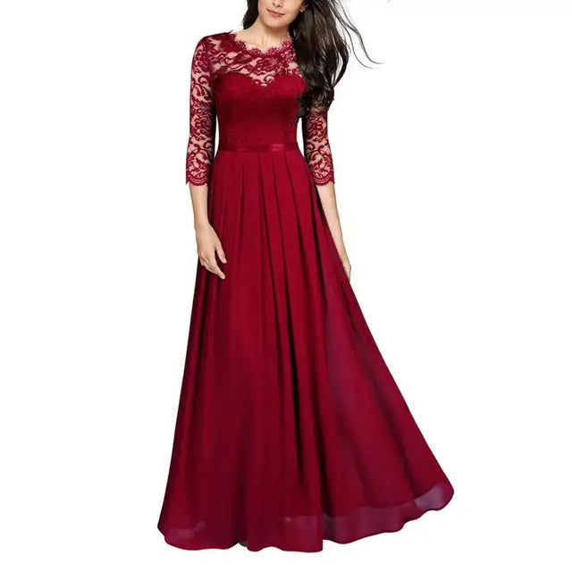 Viera - Rubinrote Eleganz Abendkleid