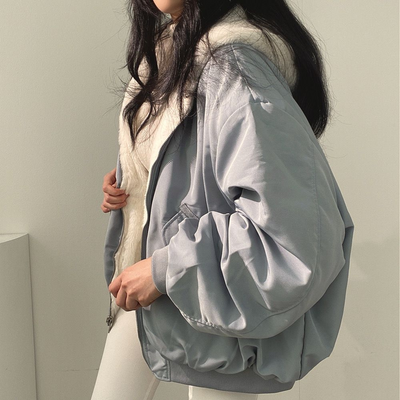 Damen Wende-Bomberjacke | Fleece Gefüttert Leicht