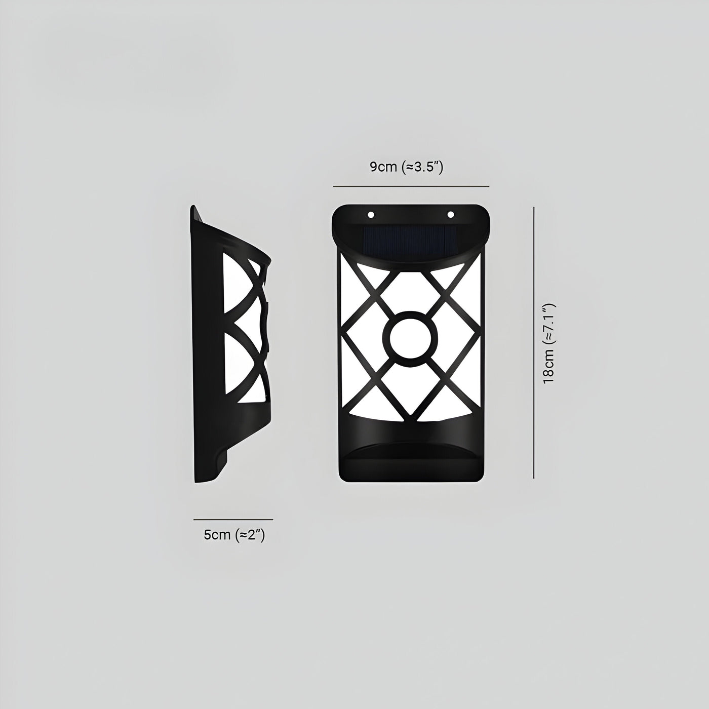 FlameGlow Lights -  2 Stück  Außenleuchten Solarbetriebene Led-Wandleuchte