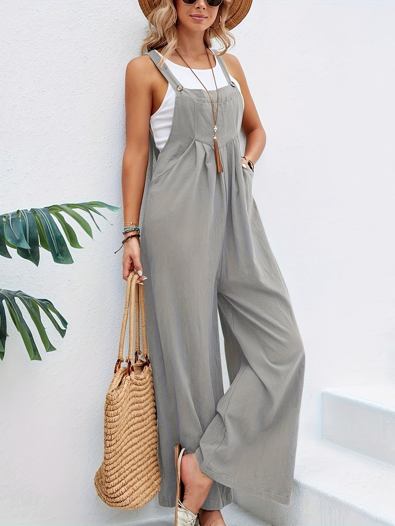 Ärmelloser Boho-Jumpsuit für Damen